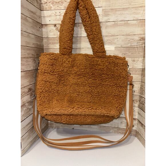 Bumble Bella by Jill Martin Sherpa Bag Brown Tan Fuzzy Plushie Crossbody New - Picture 6 of 8